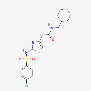2-(2-(4-chlorophenylsulfonamido)thiazol-4-yl)-N-(cyclohexylmethyl)acetamide