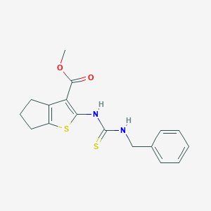 molecular formula C17H18N2O2S2 B275044 methyl 2-(benzylcarbamothioylamino)-5,6-dihydro-4H-cyclopenta[b]thiophene-3-carboxylate 
