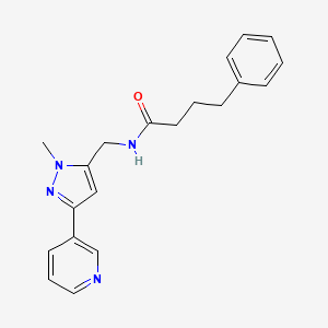 N-((1-methyl-3-(pyridin-3-yl)-1H-pyrazol-5-yl)methyl)-4-phenylbutanamide