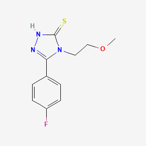 molecular formula C11H12FN3OS B2750441 3-(4-fluorophenyl)-4-(2-methoxyethyl)-1H-1,2,4-triazole-5(4H)-thione CAS No. 694461-58-0