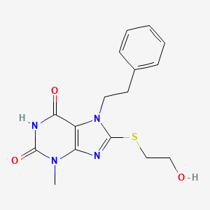 8-((2-hydroxyethyl)thio)-3-methyl-7-phenethyl-1H-purine-2,6(3H,7H)-dione
