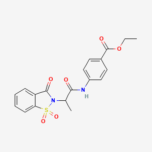 ethyl 4-(2-(1,1-dioxido-3-oxobenzo[d]isothiazol-2(3H)-yl)propanamido)benzoate