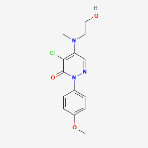 molecular formula C14H16ClN3O3 B2750455 4-氯-5-[(2-羟乙基)(甲基)氨基]-2-(4-甲氧苯基)-3(2H)-吡啶酮 CAS No. 449778-65-8