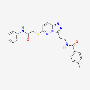 molecular formula C23H22N6O2S B2750456 4-甲基-N-(2-(6-((2-氧代-2-(苯基氨基)乙基)硫)-[1,2,4]三唑并[4,3-b]吡啶-3-基)乙基)苯甲酰胺 CAS No. 872994-58-6