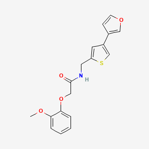 molecular formula C18H17NO4S B2750469 N-[[4-(Furan-3-yl)thiophen-2-yl]methyl]-2-(2-methoxyphenoxy)acetamide CAS No. 2380008-68-2