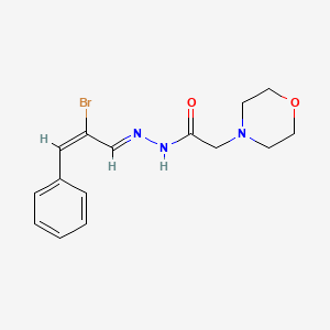 molecular formula C15H18BrN3O2 B2750472 (E)-N'-((E)-2-bromo-3-phenylallylidene)-2-morpholinoacetohydrazide CAS No. 477515-10-9
