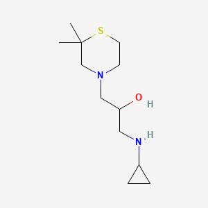 molecular formula C12H24N2OS B2750479 1-(Cyclopropylamino)-3-(2,2-dimethylthiomorpholin-4-yl)propan-2-ol CAS No. 1599223-13-8