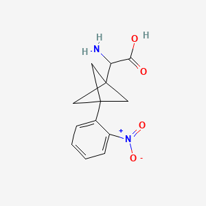 molecular formula C13H14N2O4 B2750487 2-Amino-2-[3-(2-nitrophenyl)-1-bicyclo[1.1.1]pentanyl]acetic acid CAS No. 2287266-97-9