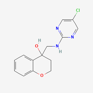 molecular formula C14H14ClN3O2 B2750493 4-[[(5-Chloropyrimidin-2-yl)amino]methyl]-2,3-dihydrochromen-4-ol CAS No. 2379952-31-3