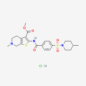 Methyl 6-methyl-2-(4-((4-methylpiperidin-1-yl)sulfonyl)benzamido)-4,5,6,7-tetrahydrothieno[2,3-c]pyridine-3-carboxylate hydrochloride