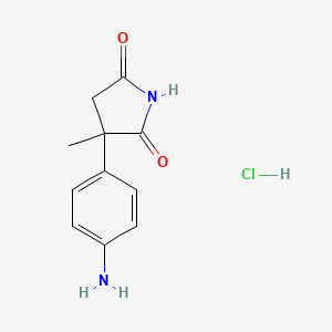 molecular formula C11H13ClN2O2 B2750498 3-(4-氨基苯基)-3-甲基吡咯啉-2,5-二酮盐酸盐 CAS No. 860428-82-6