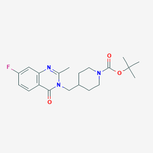 Tert-butyl 4-[(7-fluoro-2-methyl-4-oxoquinazolin-3-yl)methyl]piperidine-1-carboxylate