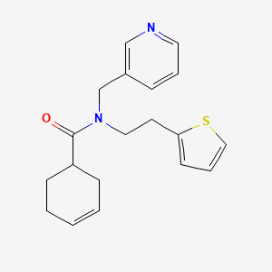 N-(pyridin-3-ylmethyl)-N-(2-(thiophen-2-yl)ethyl)cyclohex-3-enecarboxamide