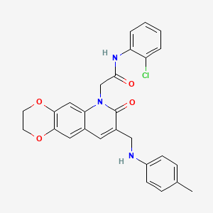 N-(2-chlorophenyl)-2-(7-oxo-8-((p-tolylamino)methyl)-2,3-dihydro-[1,4]dioxino[2,3-g]quinolin-6(7H)-yl)acetamide