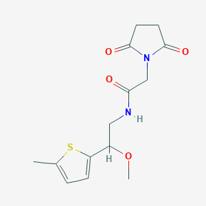 molecular formula C14H18N2O4S B2750514 2-(2,5-dioxopyrrolidin-1-yl)-N-(2-methoxy-2-(5-methylthiophen-2-yl)ethyl)acetamide CAS No. 1797023-48-3