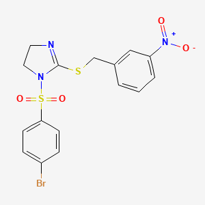 1-(4-Bromophenyl)sulfonyl-2-[(3-nitrophenyl)methylsulfanyl]-4,5-dihydroimidazole