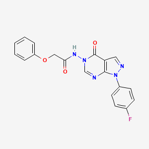 molecular formula C19H14FN5O3 B2750521 N-(1-(4-fluorophenyl)-4-oxo-1H-pyrazolo[3,4-d]pyrimidin-5(4H)-yl)-2-phenoxyacetamide CAS No. 899737-73-6