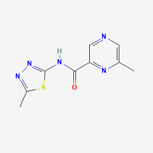molecular formula C9H9N5OS B2750531 6-methyl-N-(5-methyl-1,3,4-thiadiazol-2-yl)pyrazine-2-carboxamide CAS No. 2415564-05-3