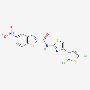 N-[4-(2,5-dichlorothiophen-3-yl)-1,3-thiazol-2-yl]-5-nitro-1-benzothiophene-2-carboxamide