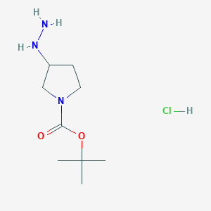 molecular formula C9H20ClN3O2 B2750542 tert-Butyl 3-hydrazinylpyrrolidine-1-carboxylate hydrochloride CAS No. 2089315-62-6