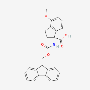 molecular formula C26H23NO5 B2750545 1-({[(9H-fluoren-9-yl)methoxy]carbonyl}amino)-4-methoxy-2,3-dihydro-1H-indene-1-carboxylic acid CAS No. 2094568-26-8