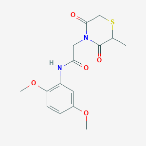 molecular formula C15H18N2O5S B2750553 N-(2,5-dimethoxyphenyl)-2-(2-methyl-3,5-dioxothiomorpholin-4-yl)acetamide CAS No. 868216-08-4
