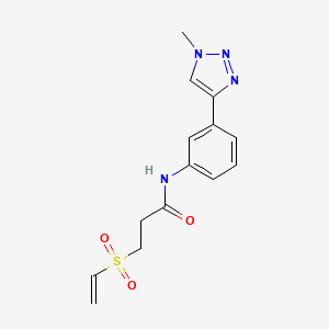 3-Ethenylsulfonyl-N-[3-(1-methyltriazol-4-yl)phenyl]propanamide