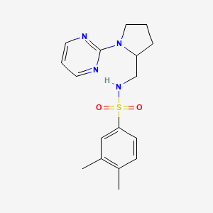 3,4-dimethyl-N-{[1-(pyrimidin-2-yl)pyrrolidin-2-yl]methyl}benzene-1-sulfonamide