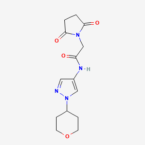 2-(2,5-dioxopyrrolidin-1-yl)-N-(1-(tetrahydro-2H-pyran-4-yl)-1H-pyrazol-4-yl)acetamide
