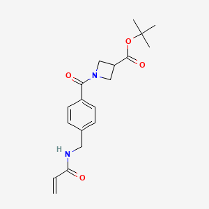 molecular formula C19H24N2O4 B2750579 Tert-butyl 1-[4-[(prop-2-enoylamino)methyl]benzoyl]azetidine-3-carboxylate CAS No. 2361711-62-6
