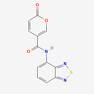 molecular formula C12H7N3O3S B2750582 N-(benzo[c][1,2,5]thiadiazol-4-yl)-2-oxo-2H-pyran-5-carboxamide CAS No. 1207005-81-9