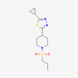 2-Cyclopropyl-5-(1-(propylsulfonyl)piperidin-4-yl)-1,3,4-thiadiazole