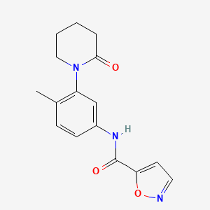 molecular formula C16H17N3O3 B2750587 N-(4-methyl-3-(2-oxopiperidin-1-yl)phenyl)isoxazole-5-carboxamide CAS No. 1211100-15-0