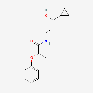 molecular formula C15H21NO3 B2750589 N-(3-cyclopropyl-3-hydroxypropyl)-2-phenoxypropanamide CAS No. 1396757-94-0