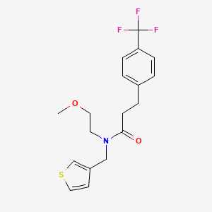 molecular formula C18H20F3NO2S B2750590 N-(2-methoxyethyl)-N-(thiophen-3-ylmethyl)-3-(4-(trifluoromethyl)phenyl)propanamide CAS No. 1797613-46-7