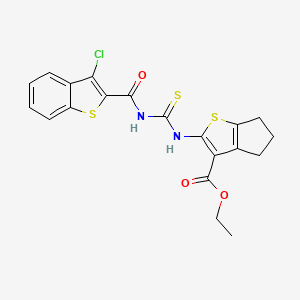 ethyl 2-(3-(3-chlorobenzo[b]thiophene-2-carbonyl)thioureido)-5,6-dihydro-4H-cyclopenta[b]thiophene-3-carboxylate