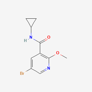 molecular formula C10H11BrN2O2 B2750600 5-溴-N-环丙基-2-甲氧基烟酰胺 CAS No. 1707583-15-0