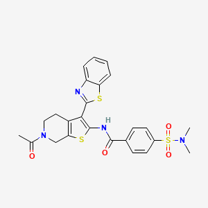 molecular formula C25H24N4O4S3 B2750601 N-(6-acetyl-3-(benzo[d]thiazol-2-yl)-4,5,6,7-tetrahydrothieno[2,3-c]pyridin-2-yl)-4-(N,N-dimethylsulfamoyl)benzamide CAS No. 449770-15-4