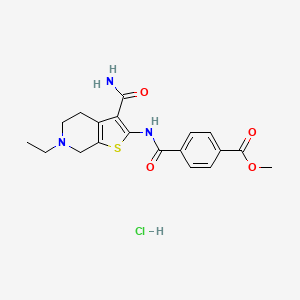 Methyl 4-((3-carbamoyl-6-ethyl-4,5,6,7-tetrahydrothieno[2,3-c]pyridin-2-yl)carbamoyl)benzoate hydrochloride