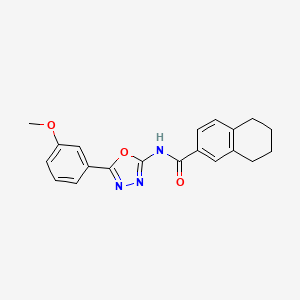 molecular formula C20H19N3O3 B2750604 N-[5-(3-methoxyphenyl)-1,3,4-oxadiazol-2-yl]-5,6,7,8-tetrahydronaphthalene-2-carboxamide CAS No. 888414-34-4