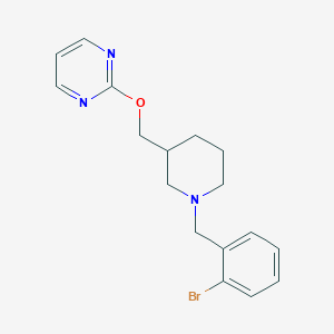 molecular formula C17H20BrN3O B2750605 2-[[1-[(2-Bromophenyl)methyl]piperidin-3-yl]methoxy]pyrimidine CAS No. 2380034-41-1