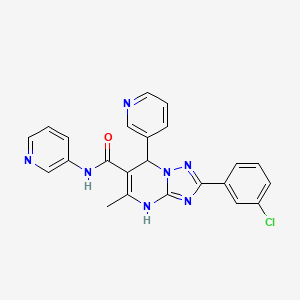 molecular formula C23H18ClN7O B2750606 2-(3-氯苯基)-5-甲基-N,7-二(吡啶-3-基)-4,7-二氢-[1,2,4]三唑并[1,5-a]嘧啶-6-羧酰胺 CAS No. 539801-58-6