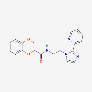 N-(2-(2-(pyridin-2-yl)-1H-imidazol-1-yl)ethyl)-2,3-dihydrobenzo[b][1,4]dioxine-2-carboxamide