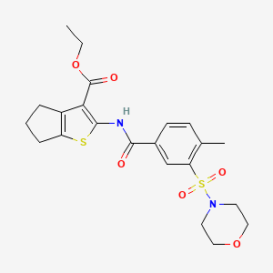 molecular formula C22H26N2O6S2 B2750608 ethyl 2-(4-methyl-3-(morpholinosulfonyl)benzamido)-5,6-dihydro-4H-cyclopenta[b]thiophene-3-carboxylate CAS No. 690247-47-3