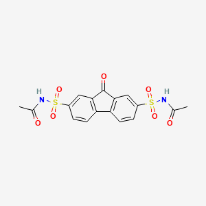 N-[7-(acetylsulfamoyl)-9-oxofluoren-2-yl]sulfonylacetamide