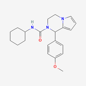 molecular formula C21H27N3O2 B2750616 N-cyclohexyl-1-(4-methoxyphenyl)-3,4-dihydropyrrolo[1,2-a]pyrazine-2(1H)-carboxamide CAS No. 899750-39-1
