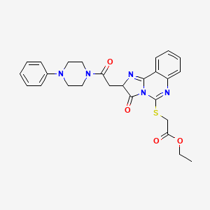ethyl 2-({3-oxo-2-[2-oxo-2-(4-phenylpiperazin-1-yl)ethyl]-2H,3H-imidazo[1,2-c]quinazolin-5-yl}sulfanyl)acetate