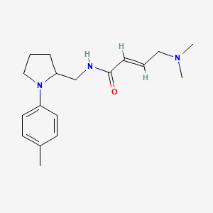 molecular formula C18H27N3O B2750622 (E)-4-(Dimethylamino)-N-[[1-(4-methylphenyl)pyrrolidin-2-yl]methyl]but-2-enamide CAS No. 2411335-35-6