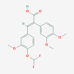 3-[4-(Difluoromethoxy)-3-methoxyphenyl]-2-(3,4-dimethoxyphenyl)prop-2-enoic acid