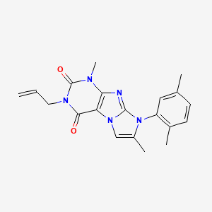 molecular formula C20H21N5O2 B2750635 6-(2,5-Dimethylphenyl)-4,7-dimethyl-2-prop-2-enylpurino[7,8-a]imidazole-1,3-dione CAS No. 878727-79-8